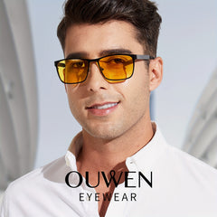 OUWEN Retro Aviator Sunglasses Polarized Night Vision Mens VF2204