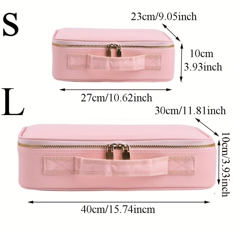 Waterproof Portable Makeup Organizer Bag with Adjustable Dividers