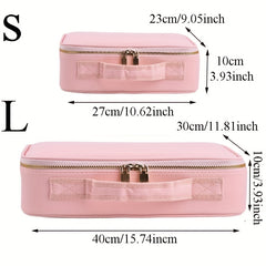 Waterproof Portable Makeup Organizer Bag with Adjustable Dividers