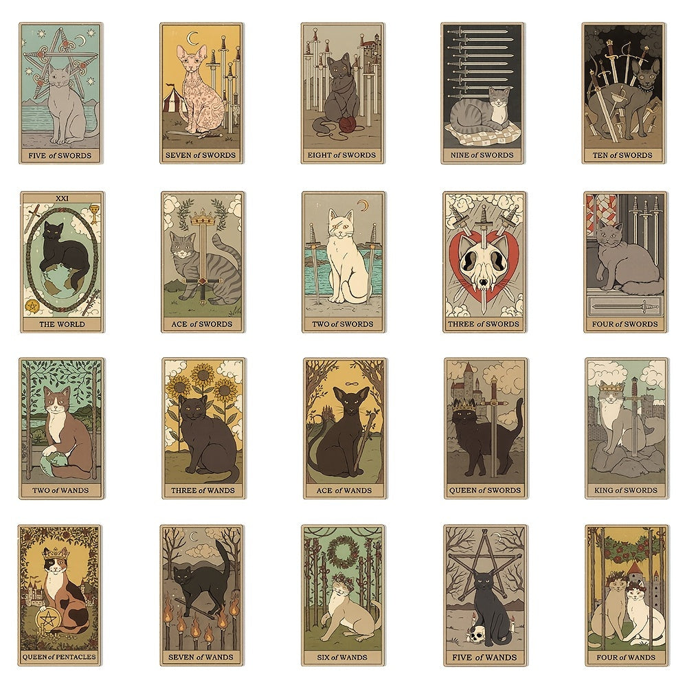 Cat Tarot Card Sticker Gift Decoration