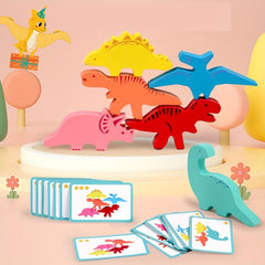 Wooden Dinosaur Stacking Game Educational 3D Building Toy