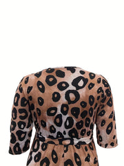  Leopard Print Maxi Dress High Stretch
