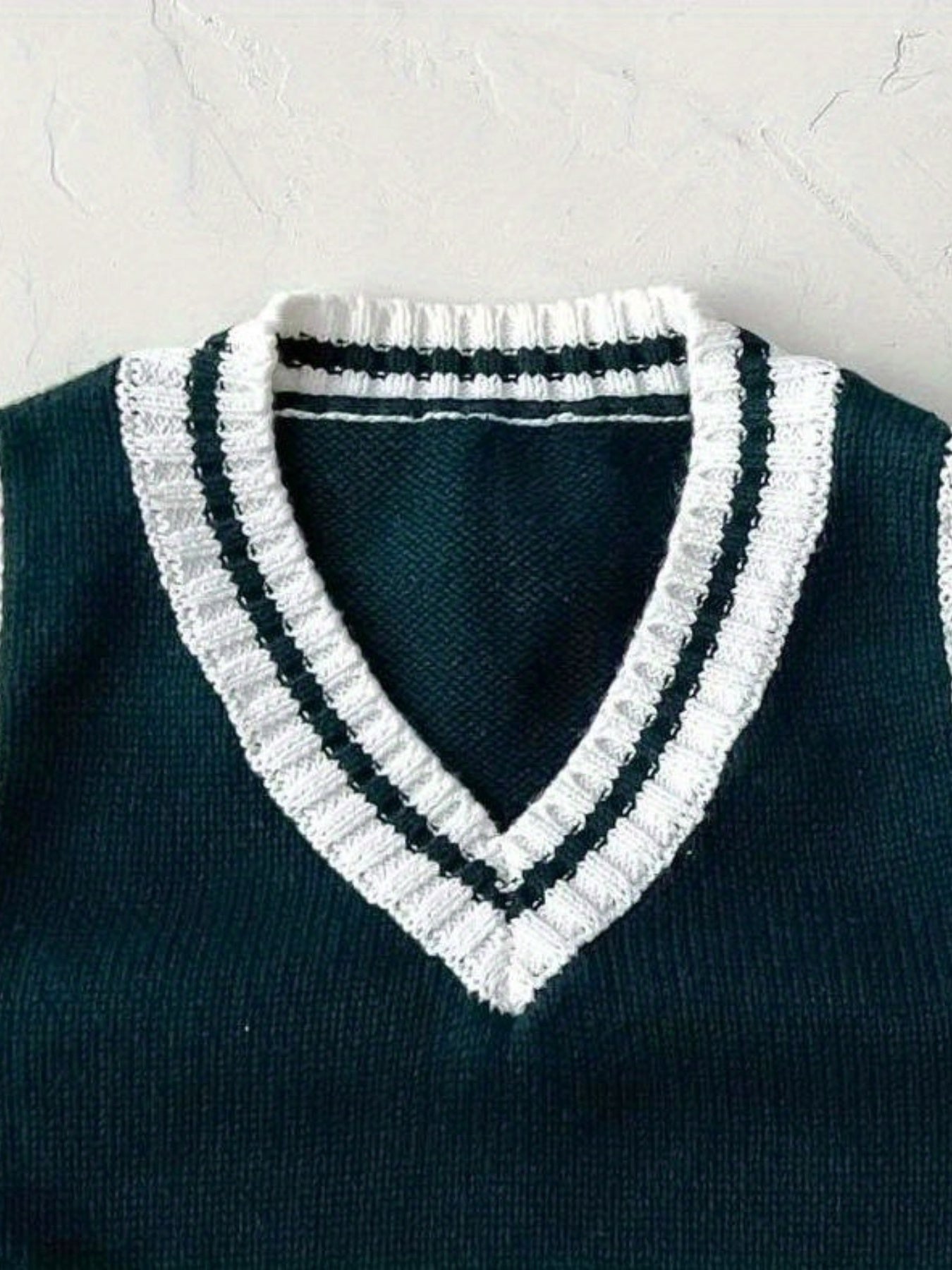 Baby Knitted Vest Kids Cotton Striped V Neck Sweater Top