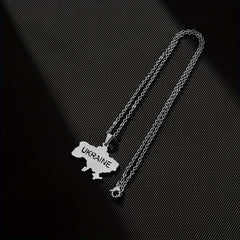 Ukraine Map Necklace Ethnic Hip Hop Jewelry Men Women Couples