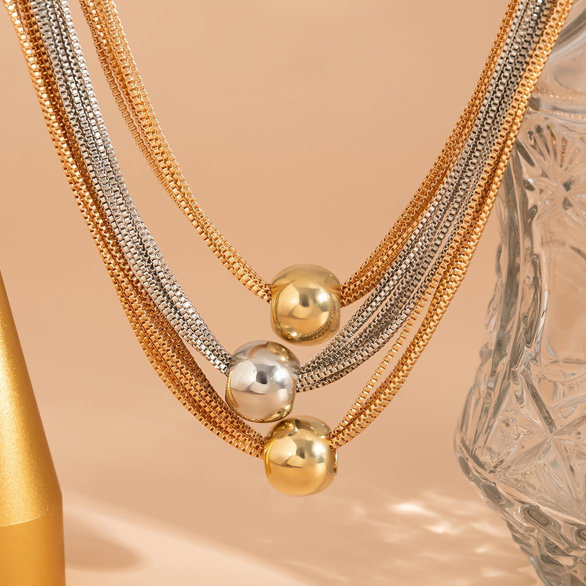 Exaggerated Layer Chain Necklace Stackable Punk Style Neck Jewelry