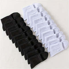 20 Pairs Solid Socks Comfy & Breathable Women's Stockings