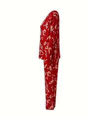 Christmas Print Lounge Set for Women