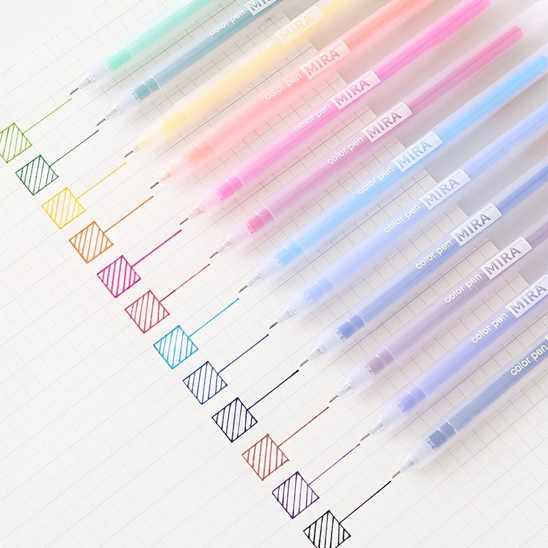 12-Color Gel Pens Set Fine Point 0.5mm for Office School