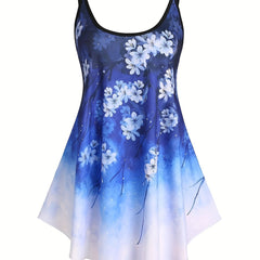  Boho Ombre Floral Print Cami Top