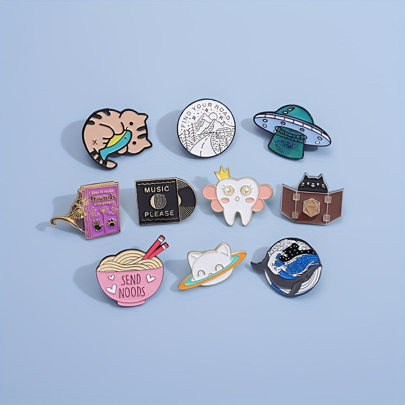 5pcs Cute Animal Brooch Pins for Men, Gifts for Friends, Birthday
