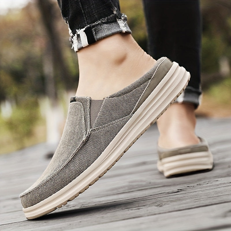 Men's Canvas Mule Shoes Lightweight Slip On Anti-Skid Sneakers