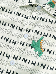 Boys Letter Dinosaur Print Shirt Kids Summer Clothes