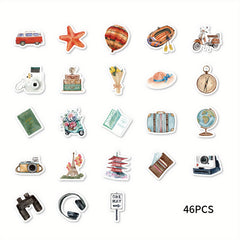 46pcs Around The World Sticker Travel Theme DIY Decoration
