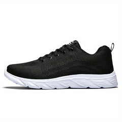 Men's Lace-Up Walking Shoes Breathable Knit Casual Sneakers