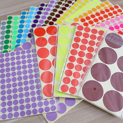 1320 PCS Coding Stickers Round Sticky Dots Labels 10 Style Colored Dot Stickers