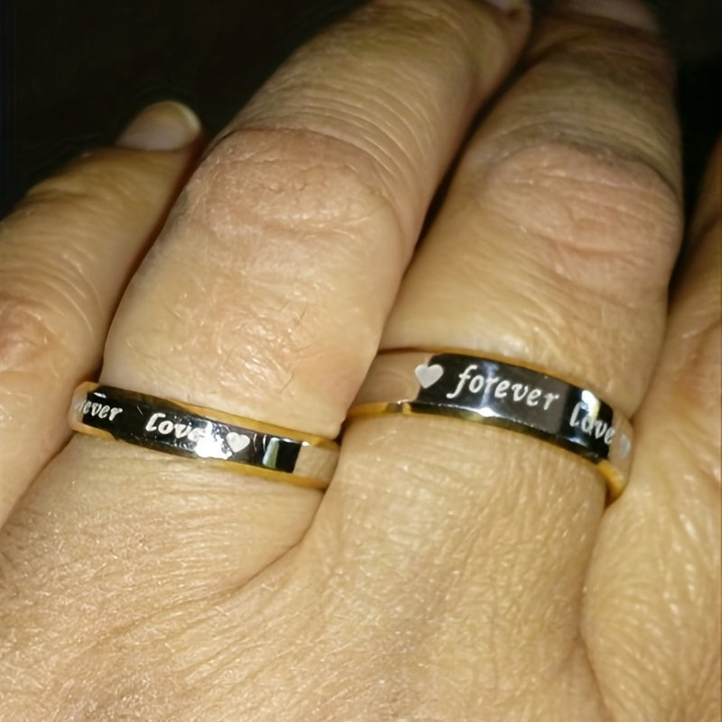 Forever Love Stainless Steel Ring Men's Couples Ring Wedding Ring