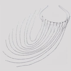 Women's Rhinestone Tassel Headband Long Bridal Hair Chain Jewelry