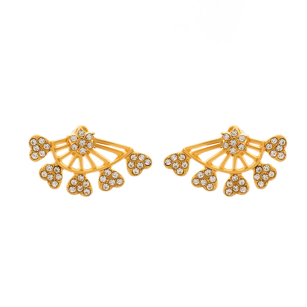 Zircon Geometric Earrings Rear Hanging Love Water Drop Earrings