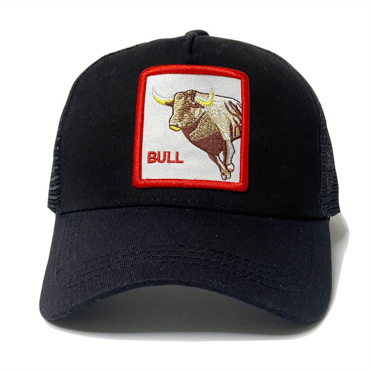Mesh Embroidery Truck Driver Hat with Bull Embroidery