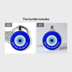Evil Eye Protection Time Gemstone Keychain