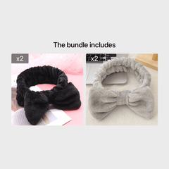 Plush Headband Wash Make up Bowknot Hair Band