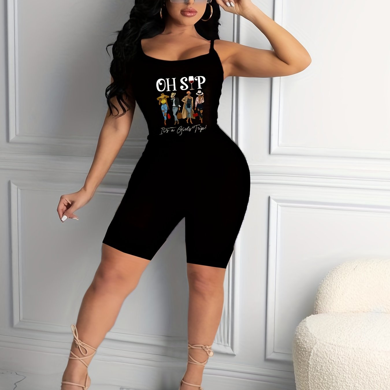 Women's Spaghetti Strap Romper Jumpsuit