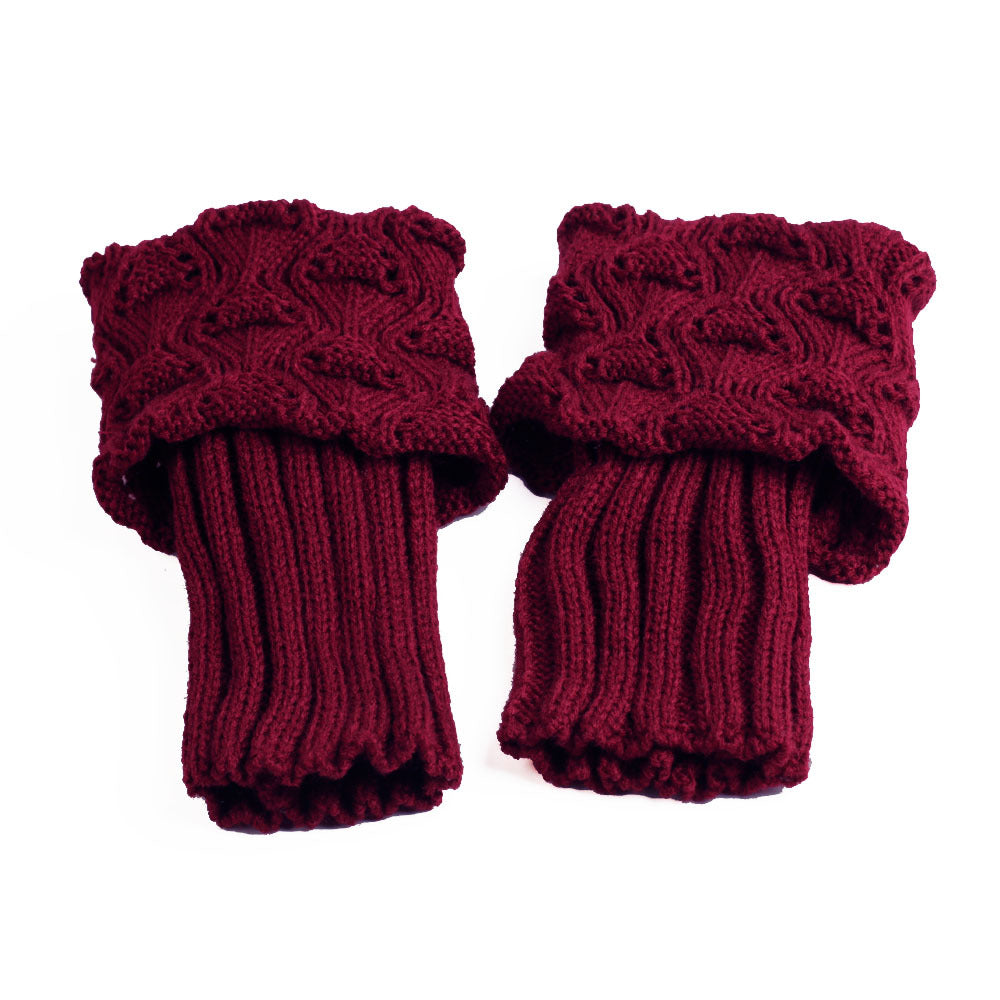 Winter Crochet Knit Boot Cuffs Ankle Leg Warmers Socks Women's Stockings
