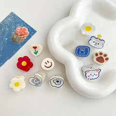 4pcs Small Hair Clips Animal Strawberry Rainbow Cloud Mini Clip