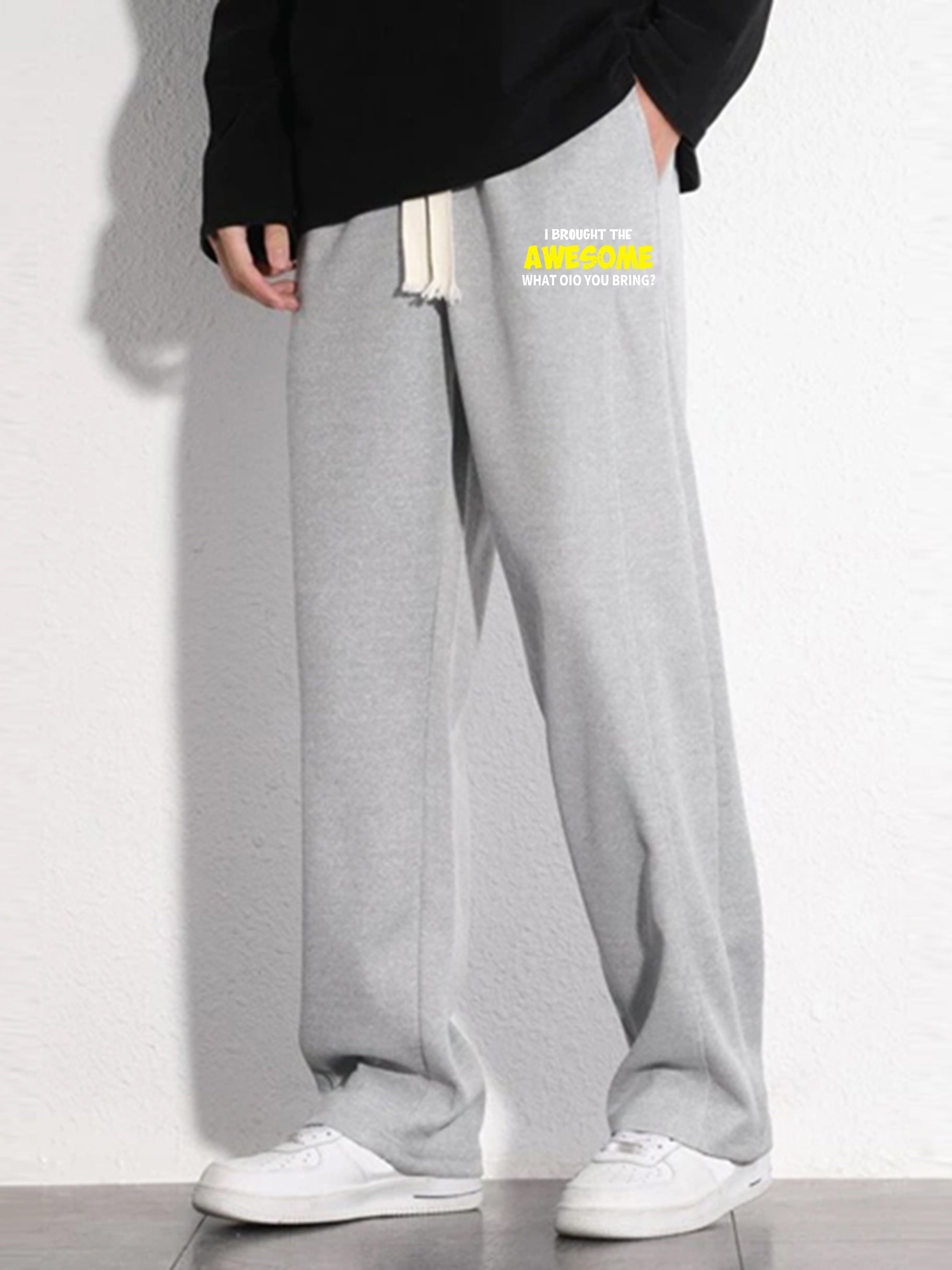Letter Print Mopping Pants Men's Casual Joggers For All Seasons