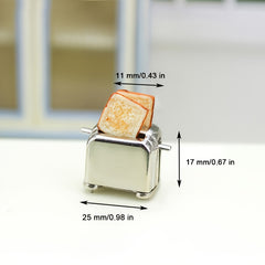 Mini Metal Breakfast Toaster Model for Dollhouse Kitchen Scene
