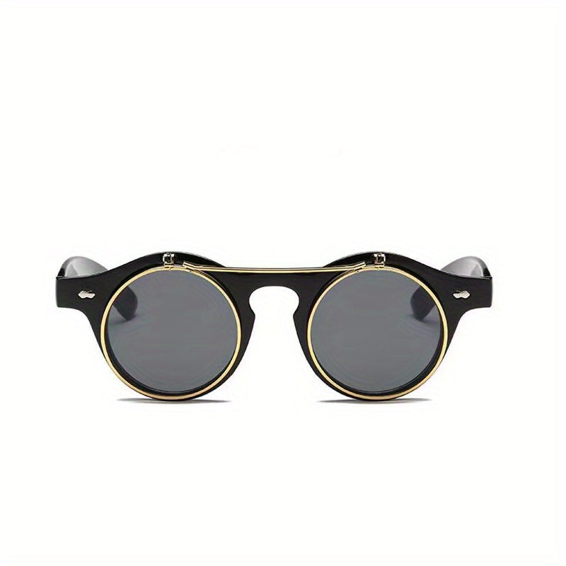 Round Retro Steampunk Sunglasses UV400