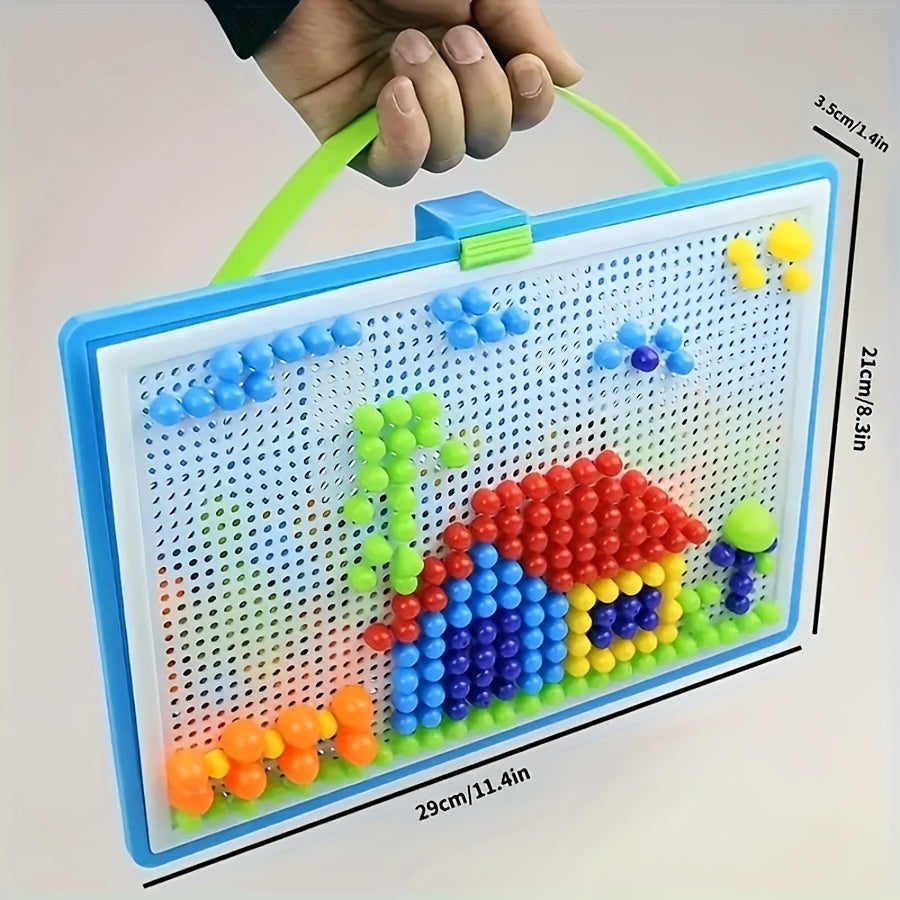 296pcs DIY Mushroom Building Block Game Set Plastic Home Education Puzz