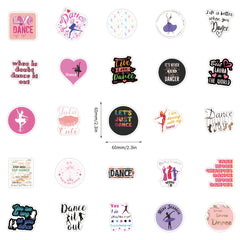 100Pcs Dance Stickers For Water Bottle Scrapbook