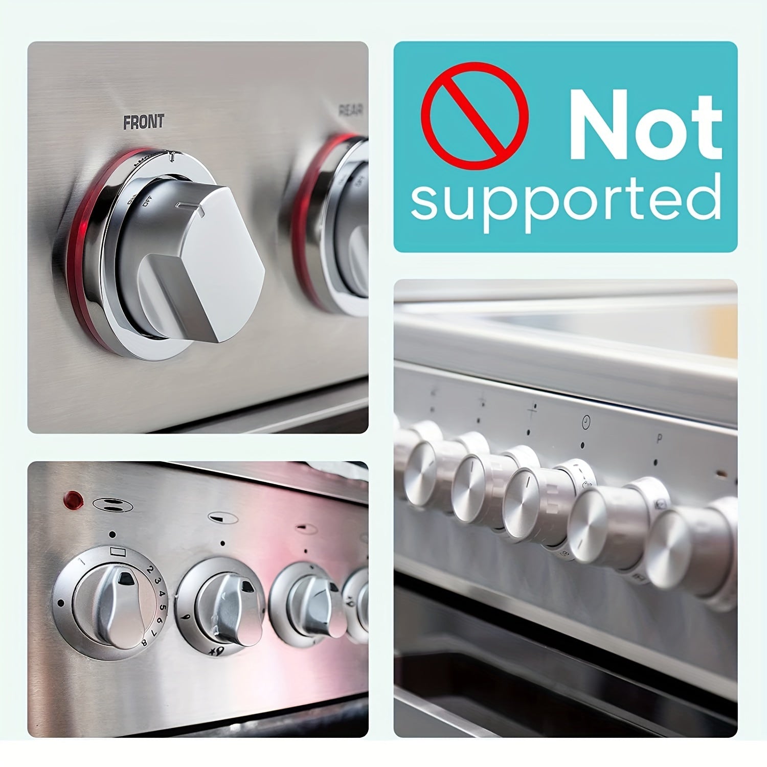 Silicone Stove Knob Covers Gray - Child Proof & Heat Resistant