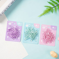 40pcs Macaron Paper Clip Colorful Metal Bookmark Decoration