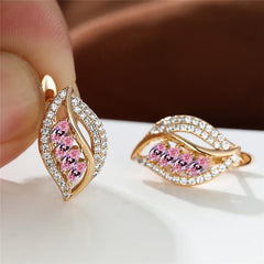 Marquise Cut Multicolor Stone Clip On Hook Earrings CZ Drop Dangle