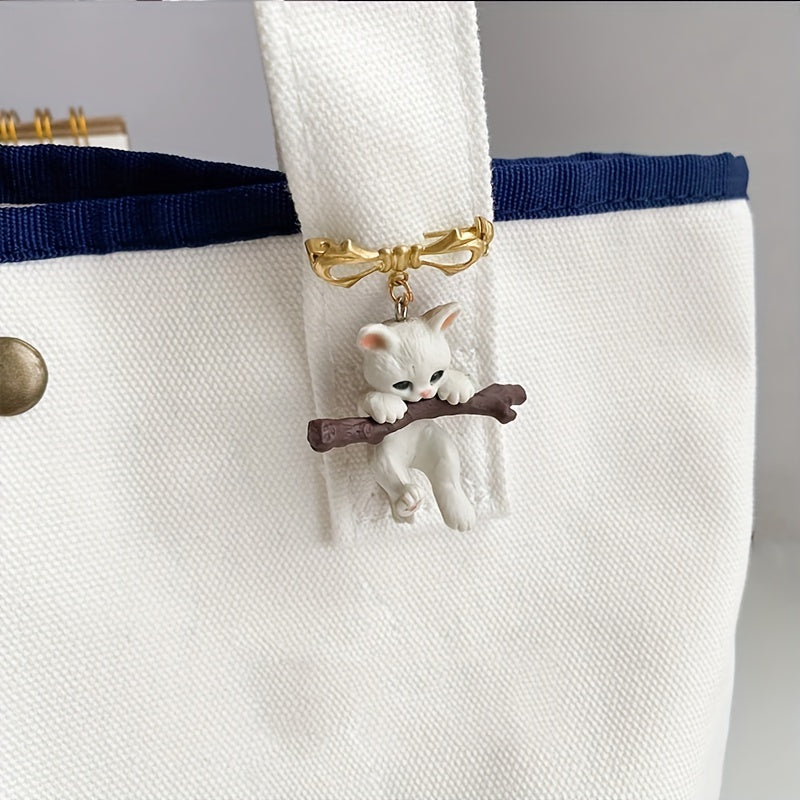 Naughty Cat with Branch Play Lapel Pin Unisex Party Jewelry