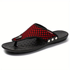 Men's Solid Fabric Thong Sandals for Beach