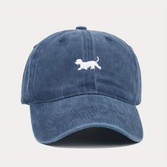 Puppy Embroidery Baseball Cap Cartoon Dog Washed Distressed Dad Hats