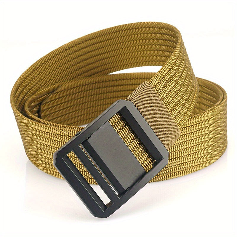 Men's Metal Buckle Nylon Braided Belt Casual Youth Belt