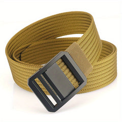 Men's Metal Buckle Nylon Braided Belt Casual Youth Belt