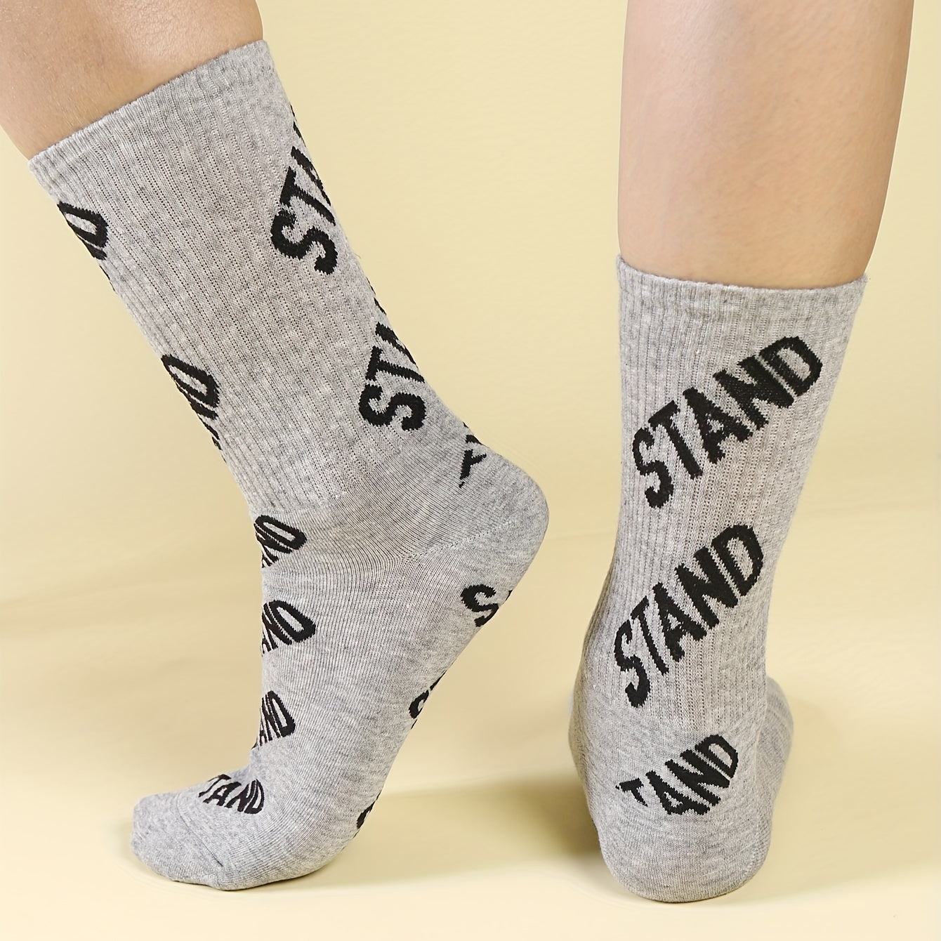 Letter Print Sports Socks Women's Stockings