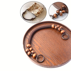 Vintage Woven Wood Beads DIY Bag Handle Ethnic Style Purses Accessories