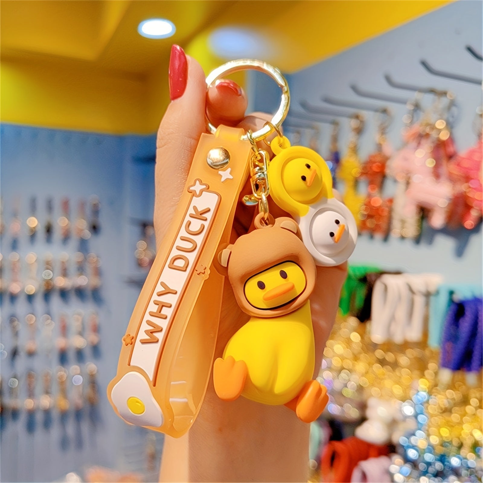 Funny Duck Head Doll Key Chain Student Schoolbag Pendant