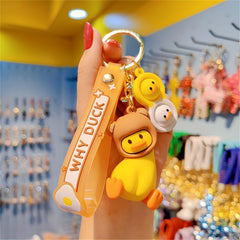 Funny Duck Head Doll Key Chain Student Schoolbag Pendant