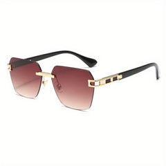 Rimless Sunglasses UV Protection Men's Decorative Sunglasses