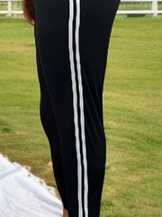  Striped Print Tummy Control High Rise Yoga Leggings