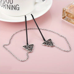 Viking Runes Hairpin Hair Clip With Metal Chain Vintage Hair Pin