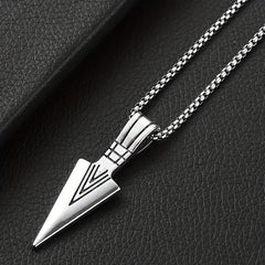 Men's Spearhead Pendant Necklace Street Hip hop Stainless Steel Sweater Chain