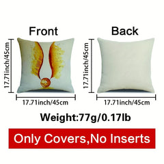 4pcs Assorted Printed Linen Throw Pillow Covers